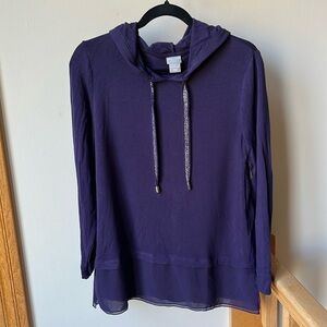 Chico's Zenergy Hoodie w Sparkly Cords Size 1 = 8 Small